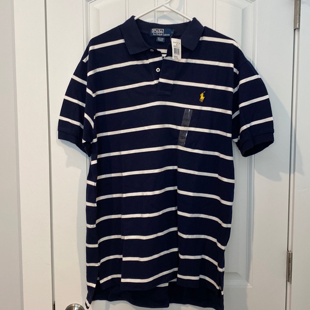 Ralph Lauren Classic Fit Navy/White shirt. NWT